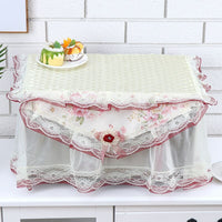 Microwave Oven Dust Cover with Lace Trim - Oil-Proof Kitchen Appliance Protector