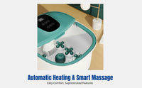 Foot Spa Automatic Heating Foot Bath Basin, Deep Soaking Tub with Steam and Massage Rollers