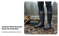 Waterproof Fishing Boots men's Tall Rain Boots Easy to Clean men's Wellingtons for Fishermen, Gardeners, Rainy Days, Wet Weather, Gardening