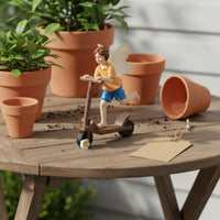Creative Design Fairy Boy Scooter Figurine Ideal Gift Scooter Boy Statue Resin Elf Ornament for Desktop