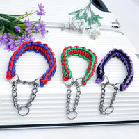 Hand-Woven Multi-Color Rope Pet Dog Collar Adjustable Neck Chain