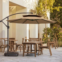 Cantilever Patio Umbrella Ventilated Top Cantilever Umbrella with Base Crank-Open for Homeowners, Vendors, Garden, Backyard, Balcony