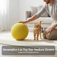 Chew Resistant Sisal Cat Ball Long-Lasting Cat Scratching Ball Toy Self-Entertaining Pet Supply Boredom Relief for Indoor Cats, Kittens