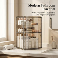 Cosmetics Storage Box with Dividers, Clear Acrylic Skincare Organizer, Dustproof Makeup for Bathroom and Dressing Table