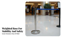 Sturdy Construction Retractable Belt Stanchion Easy Assembly Retractable Belt Barrier 4-Way Connection Queue Line Barrier Post Rustproof for Event Organizers, Security Personnel, Business Owners, Airports, Red Carpet Events, Retail Stores