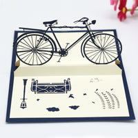 Vintage Bicycle 3D Pop-Up Greeting Card for Kids