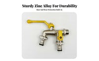 Zinc Alloy Two-Outlet Tap Threaded Inlet doubleOutlet Water Tap Rust Resistant Plumbing Fixture Leak Proof for Garden