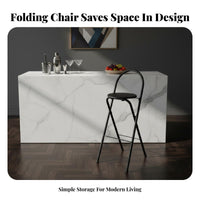 Space-Saving Foldable Counter Stool Portable Foldable Pubstool with Back Support No Assembly Needed Household Seating Sturdy Construction for Apartment Dwellers, Business Owners, Kitchen, Home Bar, Small Apartments, Balcony