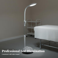 High Color Rendering Adjustable Gooseneck Examination Lamp Flicker-without Flicker Rolling Base Esthetician Light Energy Saving Rolling Base Esthetician Lamp 8x Magnification for Artists, Dermatologists, Professionals