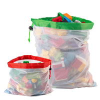 Transparent Drawstring Toy Storage Bag, Large Capacity Organizer Mesh Net for Kids Room Organization, for Bedroom