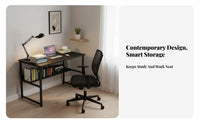 Space Saving Design Simple Writing Desk Easy To Assemble Home Office Study Desk Sturdy and Long-Lasting Metal Frame Study Table Modern Design for Students, Renters, Professionals, Bedroom, Dorm Room
