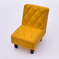 Zakka Mini Retro Striped Sofa Chair & Table Resin Figurine for Dollhouse & Desktop Decor