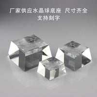 Crystal Ball Display Stand K9 Glass Square/Round Base for Spheres and Ornaments