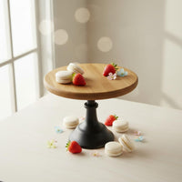 Elevated Design Pedestal Cake Stand Rustic Charm High Footed Dessert Tray Multi-Purpose Round Pedestal Stand Multifunctional for Weddings, Bakeries