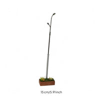 1:64 Scale Double-Head Street Lamp Model Resin and Metal Battery-Powered Lamp Model Slim Pole Miniature Street Light Plastic Parts