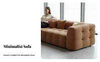 Scalloped Back Armchair Modern Minimalist Design Reception Couch Plush Upholstery Lounge Seating for Hotel Managers, Beauty Salon, Office Waiting Room