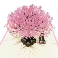 Cherry Blossom 3D Pop-Up Greeting Card for Anniversaries, Birthdays, and Declarations