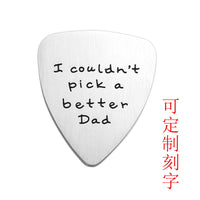Custom Engraved Brushed Titanium Steel Guitar Pick