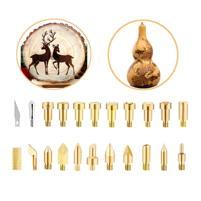 22-Piece Pyrography and Engraving Tip Set for Wood Burning Pen