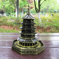 Leifeng Pagoda Model Hangzhou Souvenir Antique Zinc Alloy Craft Gift