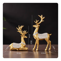 Lustrous Resin Figurine Gold Decorative Ornament Glossy Tabletop Sculpture Ornamental for Living Room