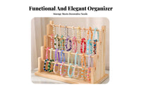 Space Saving Wooden Tiered Bracelet Stand Tangle-Tangle-Resistant Solid Wood Prayer Bead Holder Easy Reach for Boutique Owners, Craft Fair