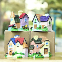 Miniature European Villa House Model for Micro Landscape DIY Assembly