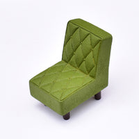Zakka Mini Retro Striped Sofa Chair & Table Resin Figurine for Dollhouse & Desktop Decor