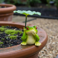 Cute Design Turtle Statue with Foliage Umbrella Indoor & Outdoor Use Miniature Turtle Garden Ornament Weather-Resistant Tortoise Lawn Ornament Weatherproof for Plant Lovers, Gardeners, Flower Pot, Patio, Balcony, Desktop