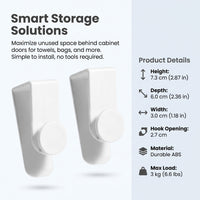 Storage Hook for Kitchen Organization Over the Door, Single for Students and Home Use, No Drill the Towel for Closet