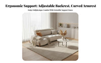 Curved puff Sofa pet-withstandant material Living Room Furniture Adjustable rear supportrest Sectional Couch for Apartment Dwellers, Families, Lounge Area, Bedroom