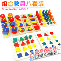 Montessori Sensory Geometric Math Educational Toy Set for Toddlers 1-3 Years