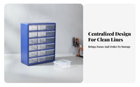 Desktop Drawer Cabinet 18-Drawer Organizer 6-by-3 Layout Rectangular