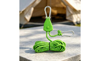 Reflective Guyline with Pulley Adjustable Tent Rope with Carabiner Multi-Purpose Tent Guy Line High-Visibility for Campers, Backpackers, Camping