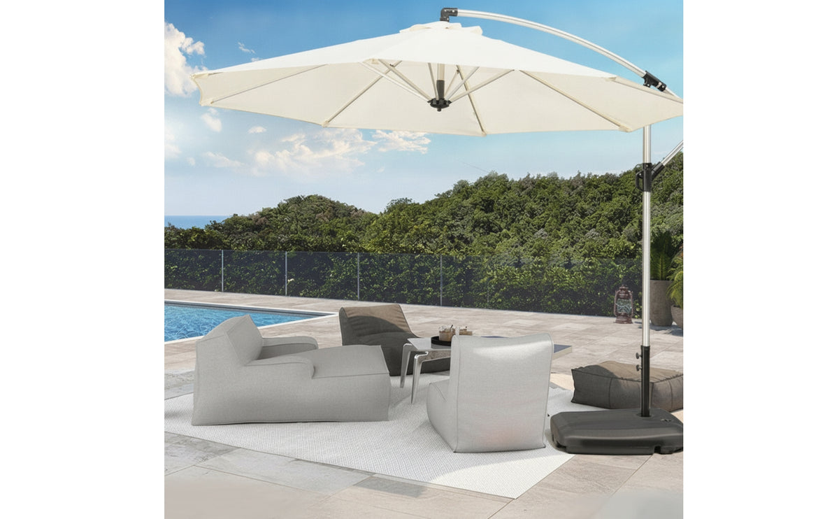 Offset Umbrella with Base Resistant Cantilever Umbrella Water-Repellent for Garden, Poolside