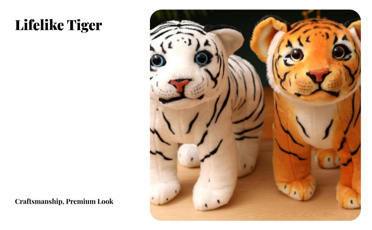 Stuffed Tiger Toy Great Gift Thought Tiger Stuffed Ie Doll Home Decoration Cute Design Non-Shedding for Children, Playroom