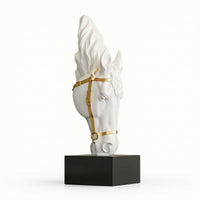 Horse Head Sculpture Tabletop Horse Head Statue Decorative Decor for Entryway, Bookshelf