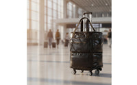 Collapsible Foldable Travel Bag with Wheels Compact Trolley Bag Portable Swivel-Wheel Suitcase Lightweight for Travelers