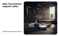 High Pugilistic Shoes Ankle Support Muay Thai Training Boots Anti-Slip Sole Fighting Shoes for Wrestlers, Beginners, Fighting Sports, Fitness, Gym