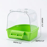 Bird Bath with Cover for Small Birds, Corner Parrot and Cockatiel Bath, Screw-On Budgie Bath for Cage, Canary Budgies Pet Bird