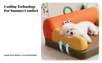 Cartoon Dog Sofa Four-Season Use Pet Sofa Scratch-Resistant Cat Couch for Young Dogs, Small Pets