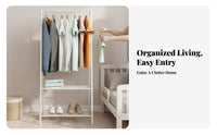 Foldable Design complimentarystanding Clothes Space-Saving A-Frame Clothing Holder Multi-Purpose Storage Garment Rack Easy Assembly for Homeowners, Apartment Dwellers, Bedroom, Entryway, Laundry Room, Walk-in Closet