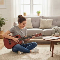 Mini 30-Inch Guitarlele Portable Guitarlele with Slotted Headstock Compact Hybrid Guitar for Beginners