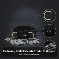 Adjustable Squat Deadlift Belt Side Rings Padded Weight Belt Black Fitness Gear Slip Resistant for Workouts