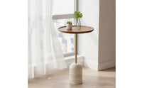 Round Side Table Contemporary Circular End Table Compact Nightstand for Living Room, Bedroom