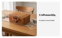 Faux Rattan Suitcase Portable Vintage Rattan Suitcase Woven Storage Trunk Multifunctional Handwoven Decorative Trunk for Wedding