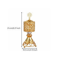 Tabletop Display Charcoal Incense Burner Decorative Design Home Fragrance Gold Finish for Living Room