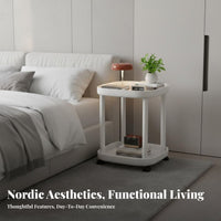 Multi-Functional 2-Tier C-Shaped Stand Stable Construction 2-Tier C-Shaped Table Sturdy Structure Household Furniture Easy Assembly for Apartment Dwellers, Office Workers, Living Room, Balcony, Small Areas, Entryway