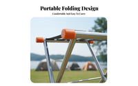 Foldable Design Cross-Frame Strap Chair With Back Support Folding Seat Heavy-Duty Portable Seating Non-Slip Feet for Anglers, Campers, Fishing, Outdoors Trips, Picnics