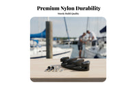 Black Boat Tether Base Textured Nylon Clamping Base Matte Finish